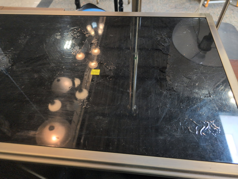 Black Glasstop Hallway Table with Shelves