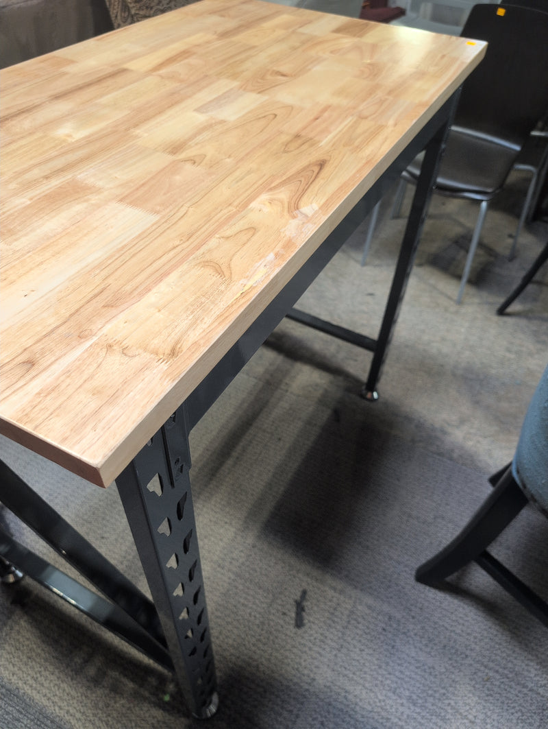 Brand New Wooden Work Table with Metal Base