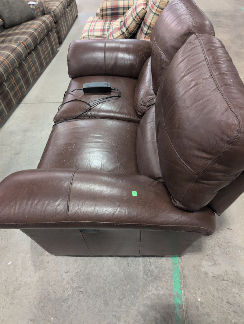 Brown Recliner Loveseat with Footrests