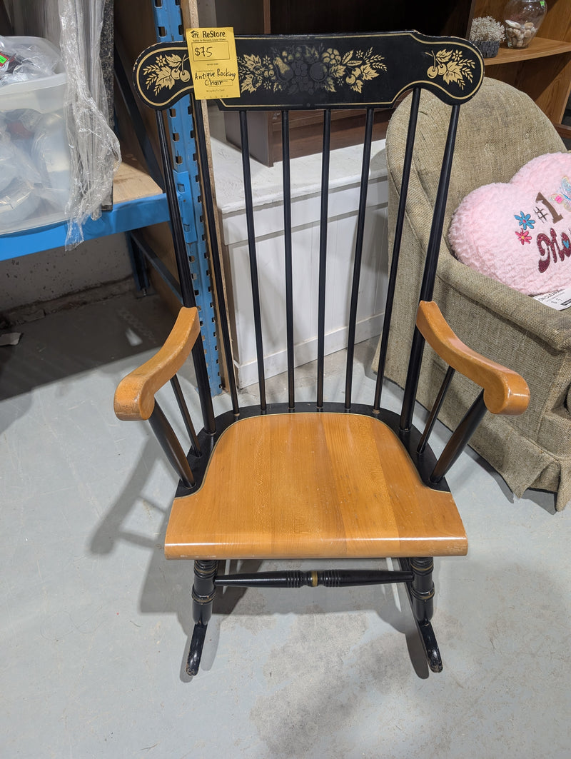 L. Hitchcock Black Harvest Arrow Back Rocking Chair