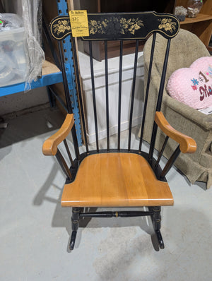 L. Hitchcock Black Harvest Arrow Back Rocking Chair
