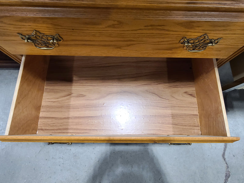 Traditional Golden Oak 5-Drawer Tallboy Chest of Drawers