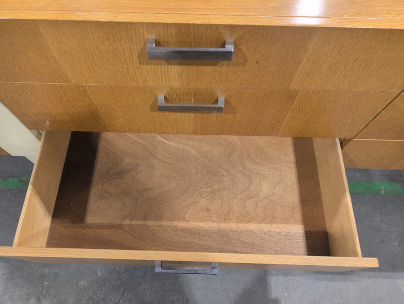 Wide Fancy Light Colored 6 Drawer Dresser