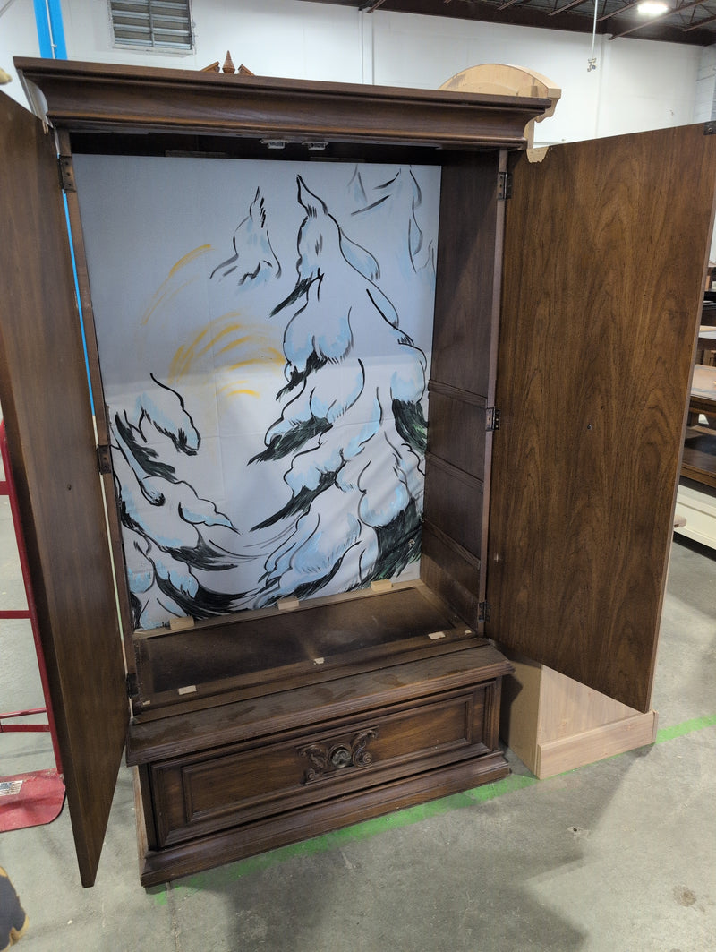 Wardrobe with Burled Wood Accent