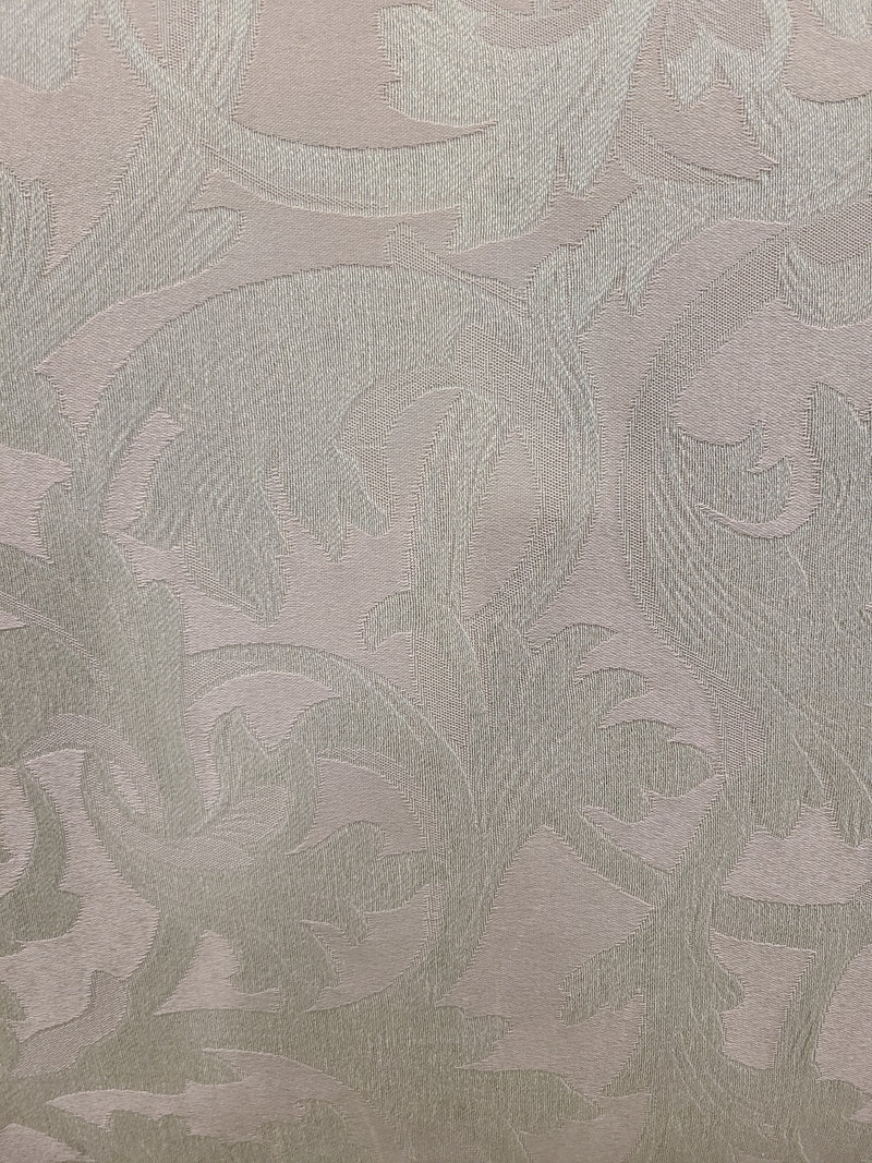 Elegant Traditional Beige Damask Sofa with Carved Wood Trim