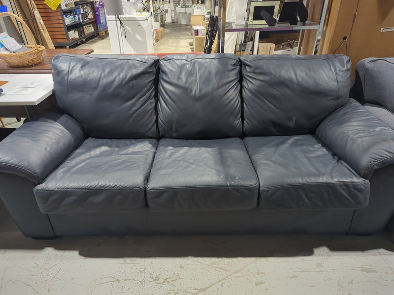 Blue Leather Couch