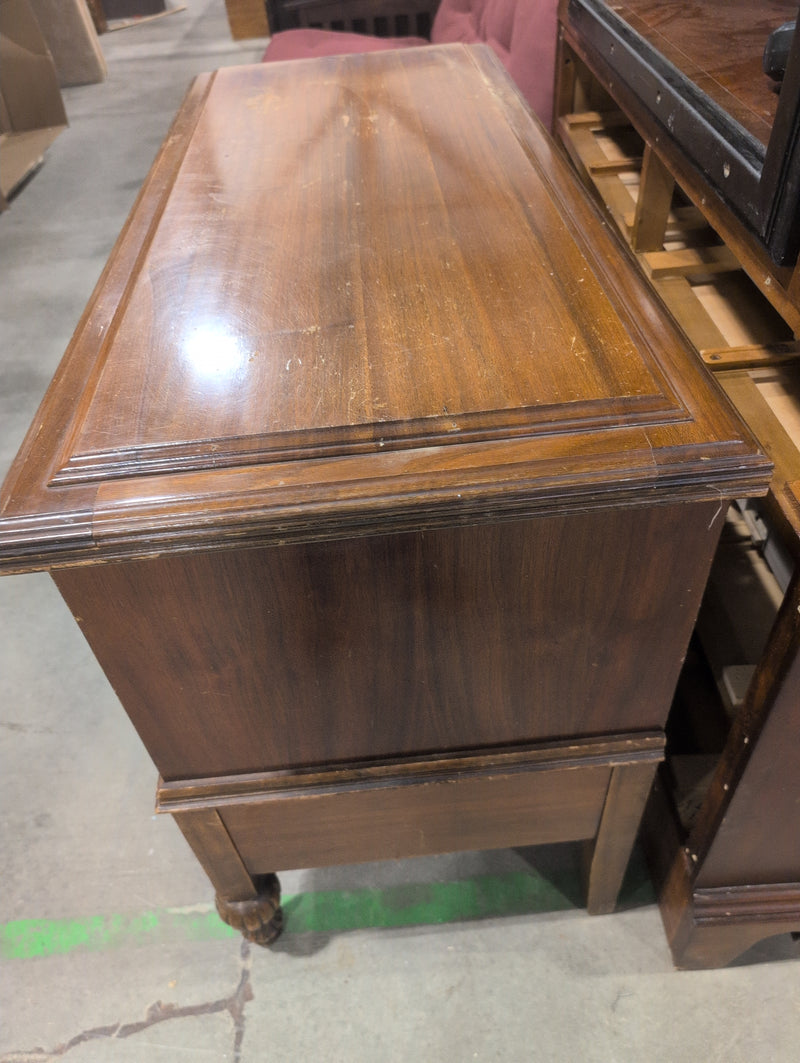 Wooden Cedar Lined Storage Chest with Large Drawer and Small Shelf