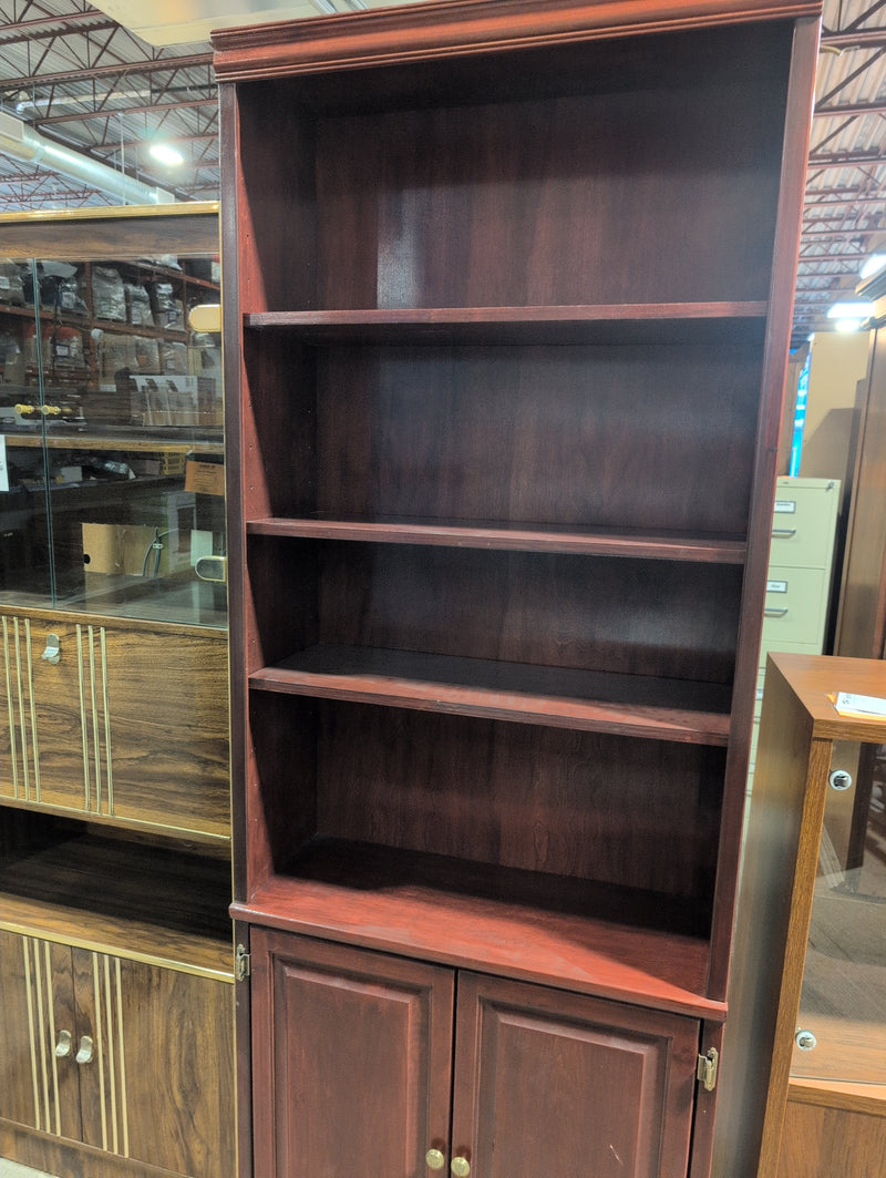 Cherry Bookshelf with Cabinets