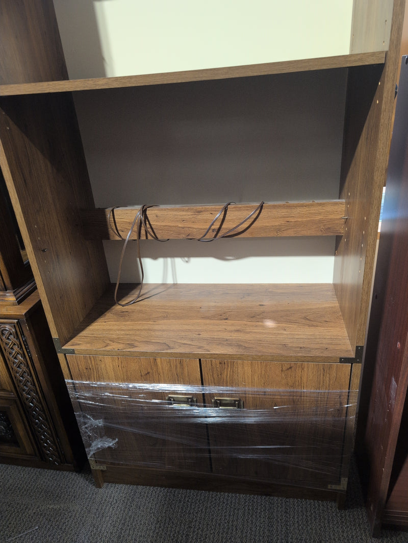 Wooden Media Console with Cabinets