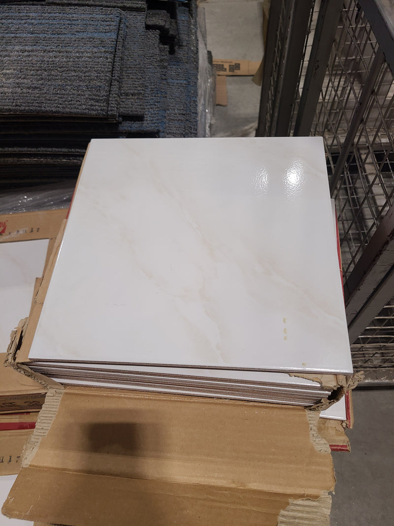 Elegant Caledonia Beige Marble-look Ceramic Floor Tiles