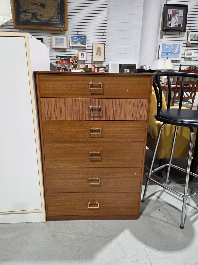 Mid-Century Modern 6-Drawer Tallboy Dresser