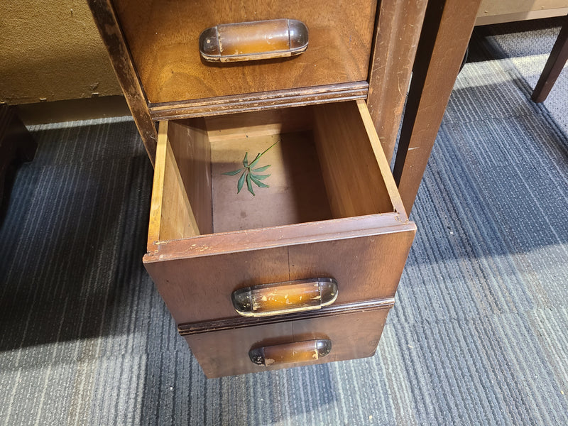 Vintage Classic Wooden Office Desk with 9 Drawers
