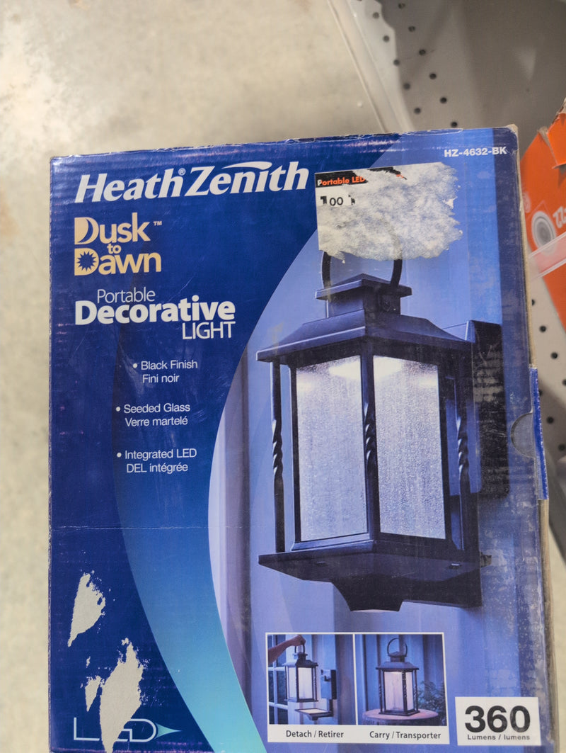 Dusk to Dawn Portable Exterior LED Decorative Wall Lantern with Charging