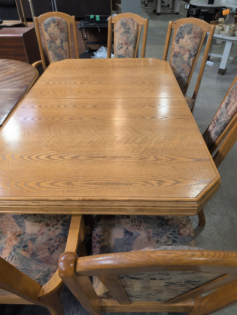 Large Dining Table with 6 Chairs with Floral Design