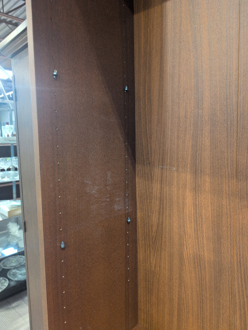 Dark Wood Grain Veneered Bookcase