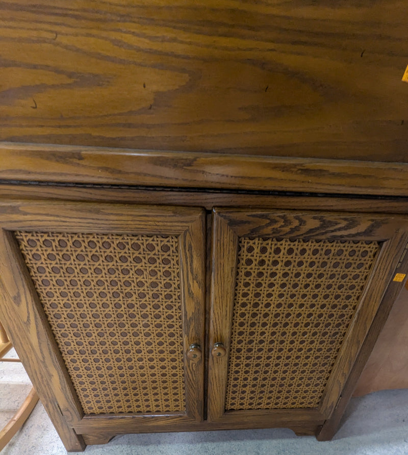 Wooden Cabinet with Drop-Leaf Desk