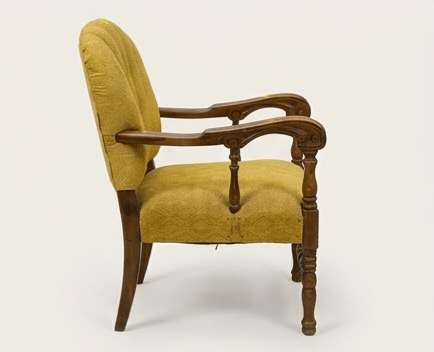 Vintage Mid-Century Tufted Channel-Back Accent Chair