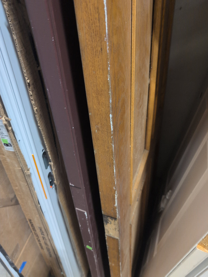 Brown Exterior Door with Pre-Drilled Holes