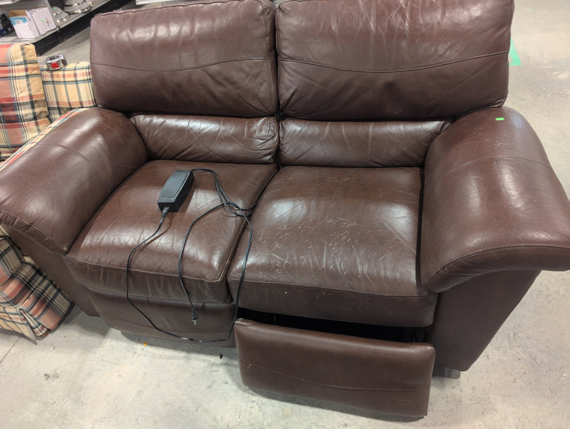 Brown Recliner Loveseat with Footrests