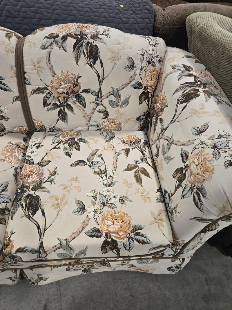 Vintage Botanical Rose Upholstered Loveseat