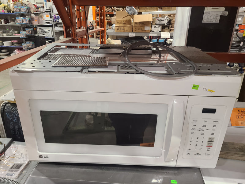 Sleek & Spacious LG Over-the-Range Microwave – Crisp White