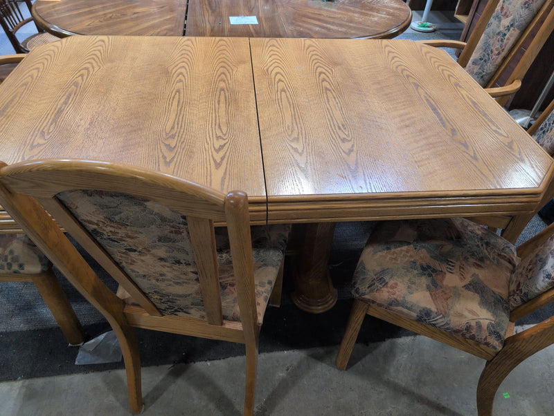 Large Dining Table with 6 Chairs with Floral Design