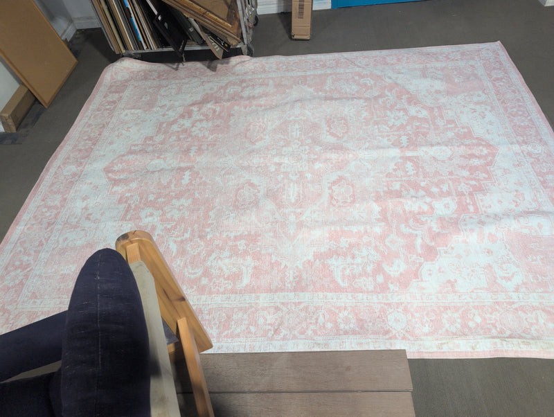 Large Pink and White Rug