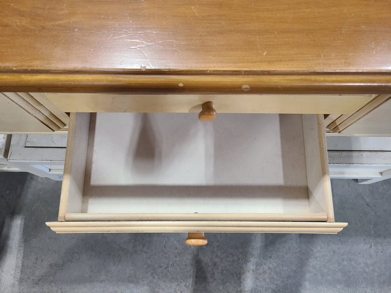 Two-Tone Country Cottage Wooden Coffee Table with Storage Drawers