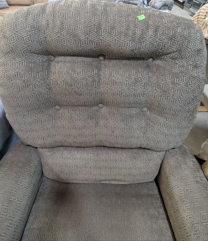 Grey Vintage Recliner with Textured Geometric Upholstery