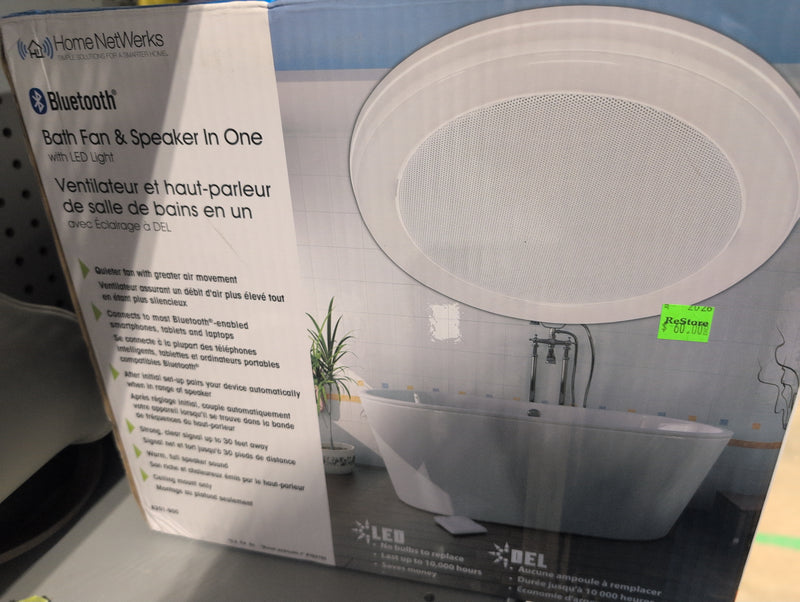 Home NetWerks Bluetooth Bath Fan and Speaker with LED Light