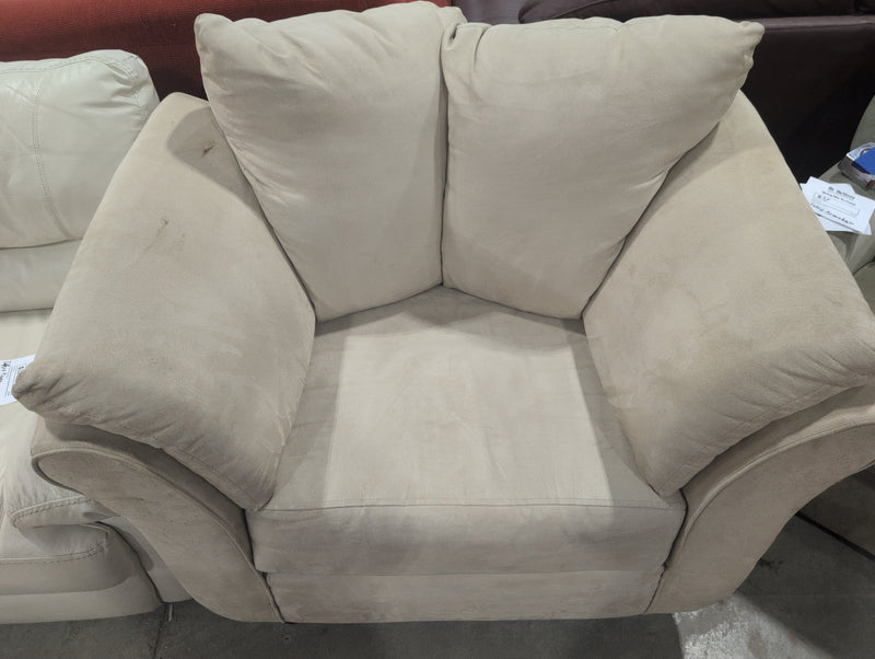 Thick Tan Fabric Armchair