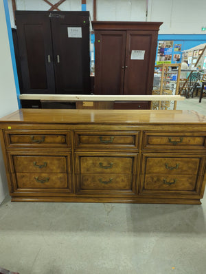 Burl Wood 9 drawer dresser