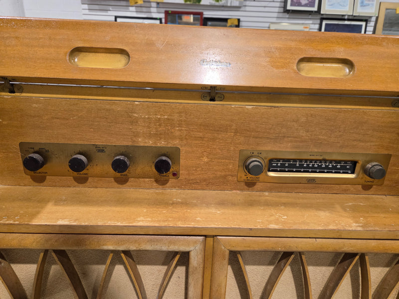 Vintage Mid-Century Wooden Stereo Console Cabinet