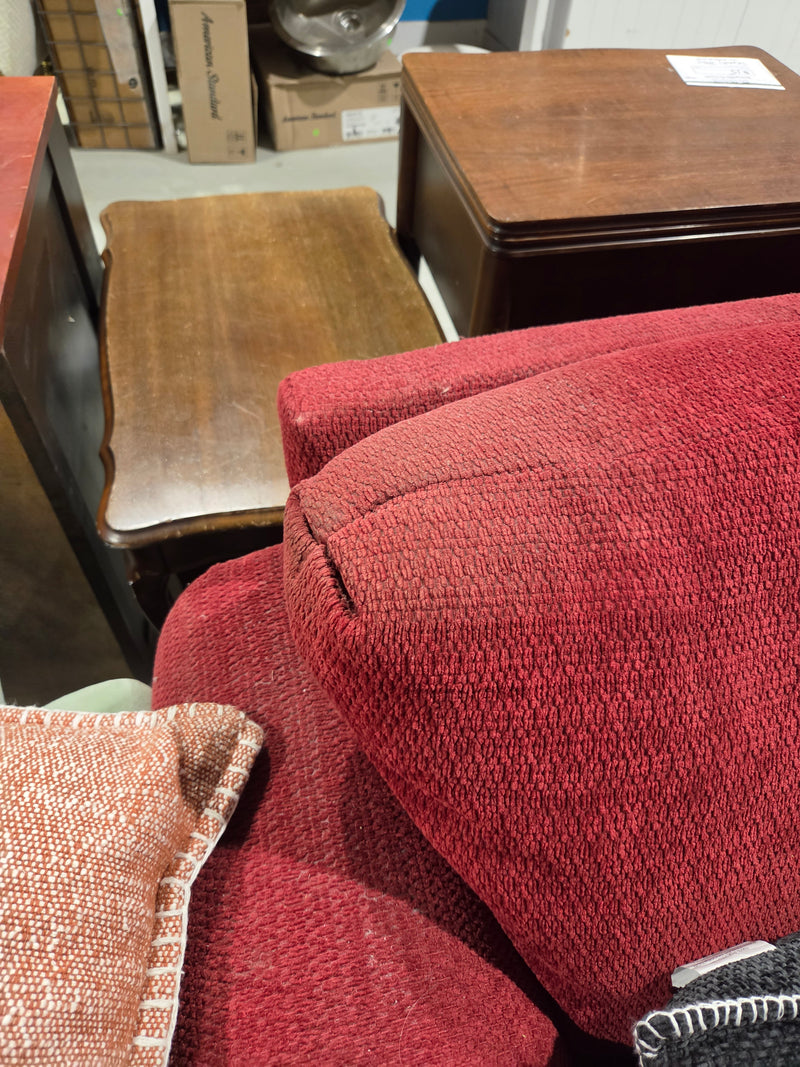Cozy Crimson Red 3-Seat Sofa