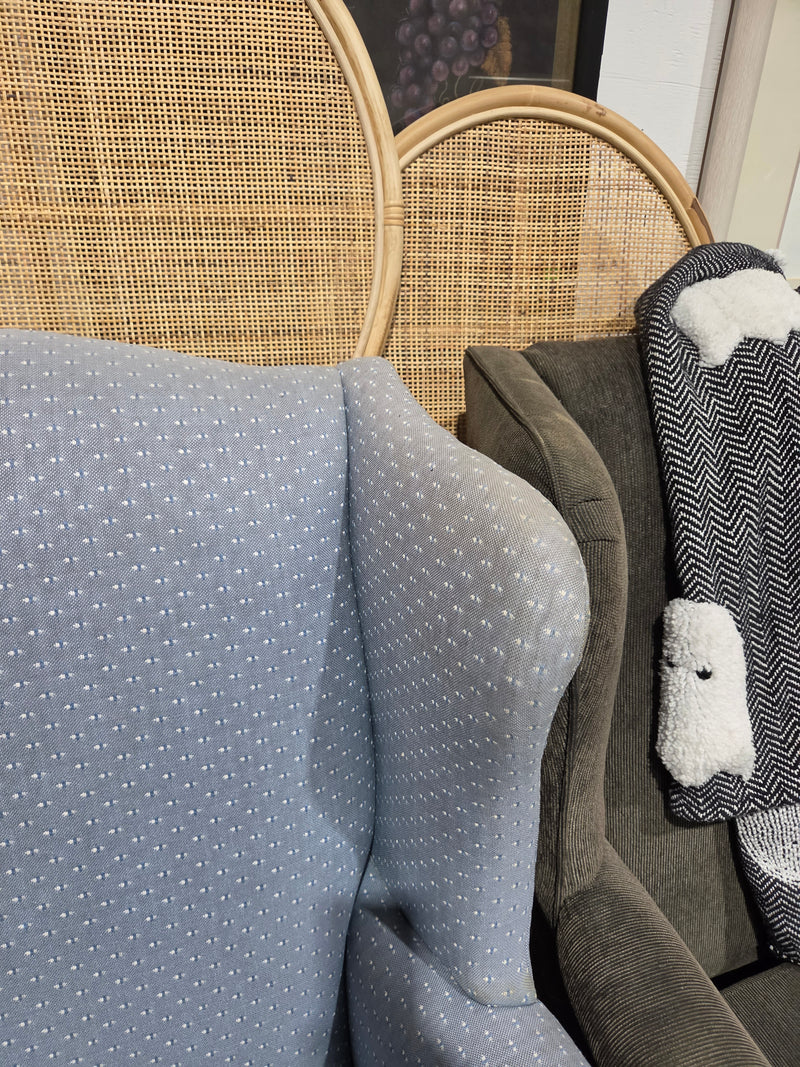 Light Blue Wingback Armchair