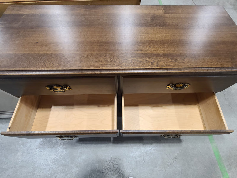 Classic Dark Wood 6-Drawer Dresser with Vintage Hardware