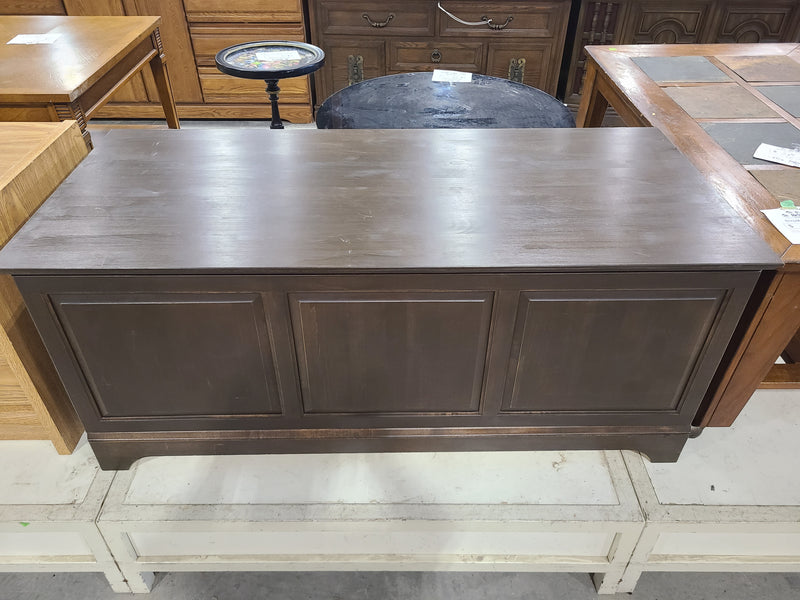Solid Wood Dark Walnut Finish Storage Trunk / Cedar-Lined Hope Chest