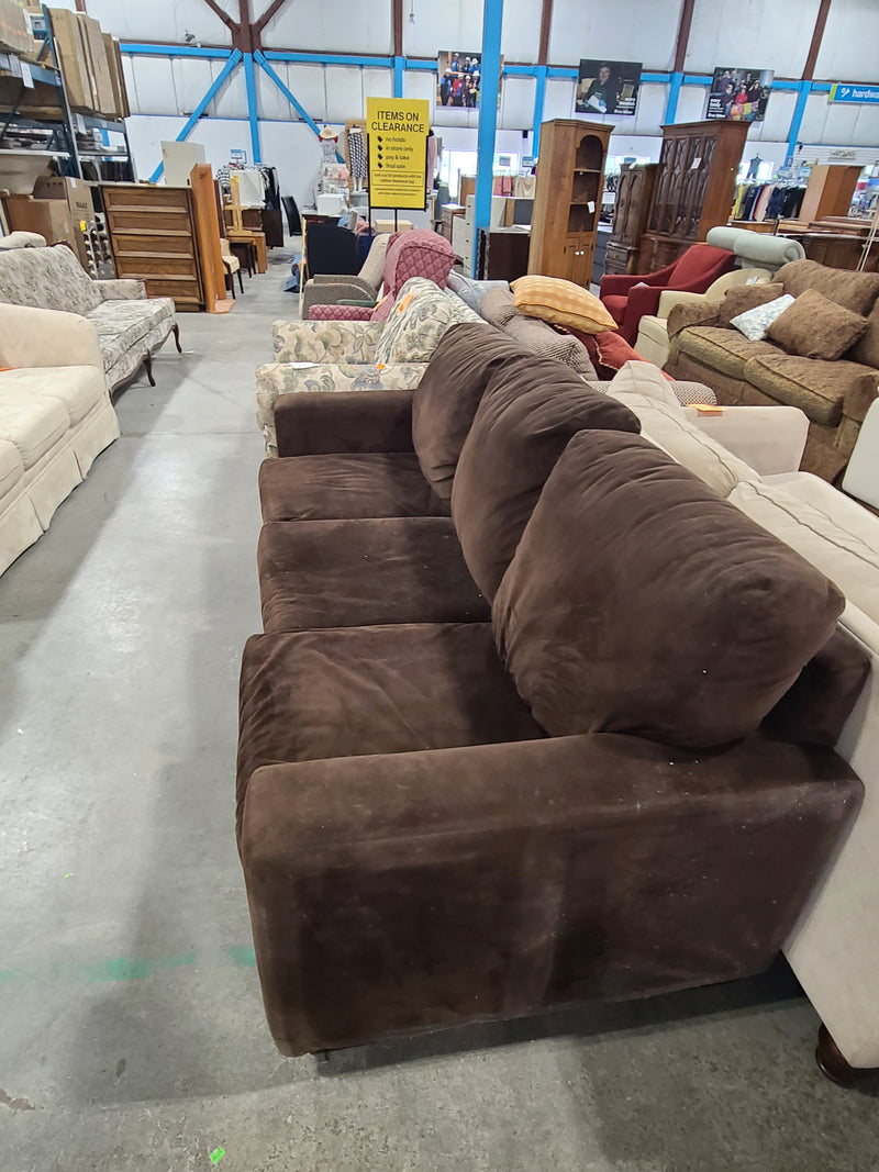 Good Condition Chocolate Brown Microfiber 3-Cushion Sofa