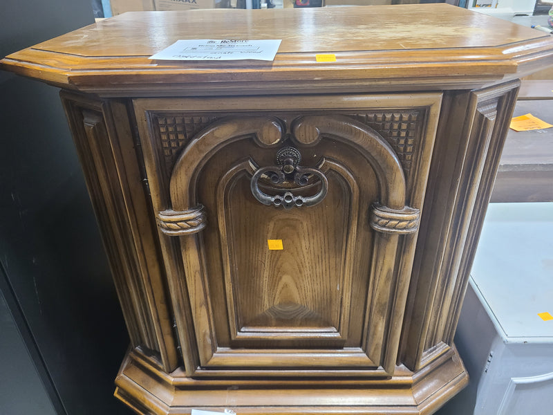 Vintage Ornate Wooden Nightstand
