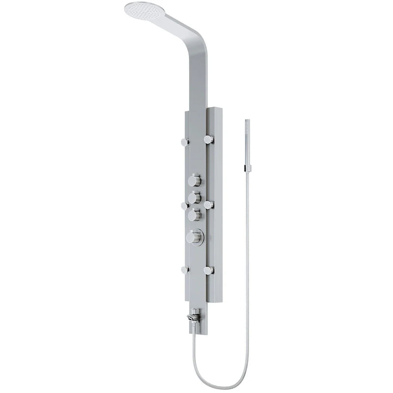 New VIGO Mateo 60" 6-Jet Thermostatic Shower Panel System in Stainless Steel