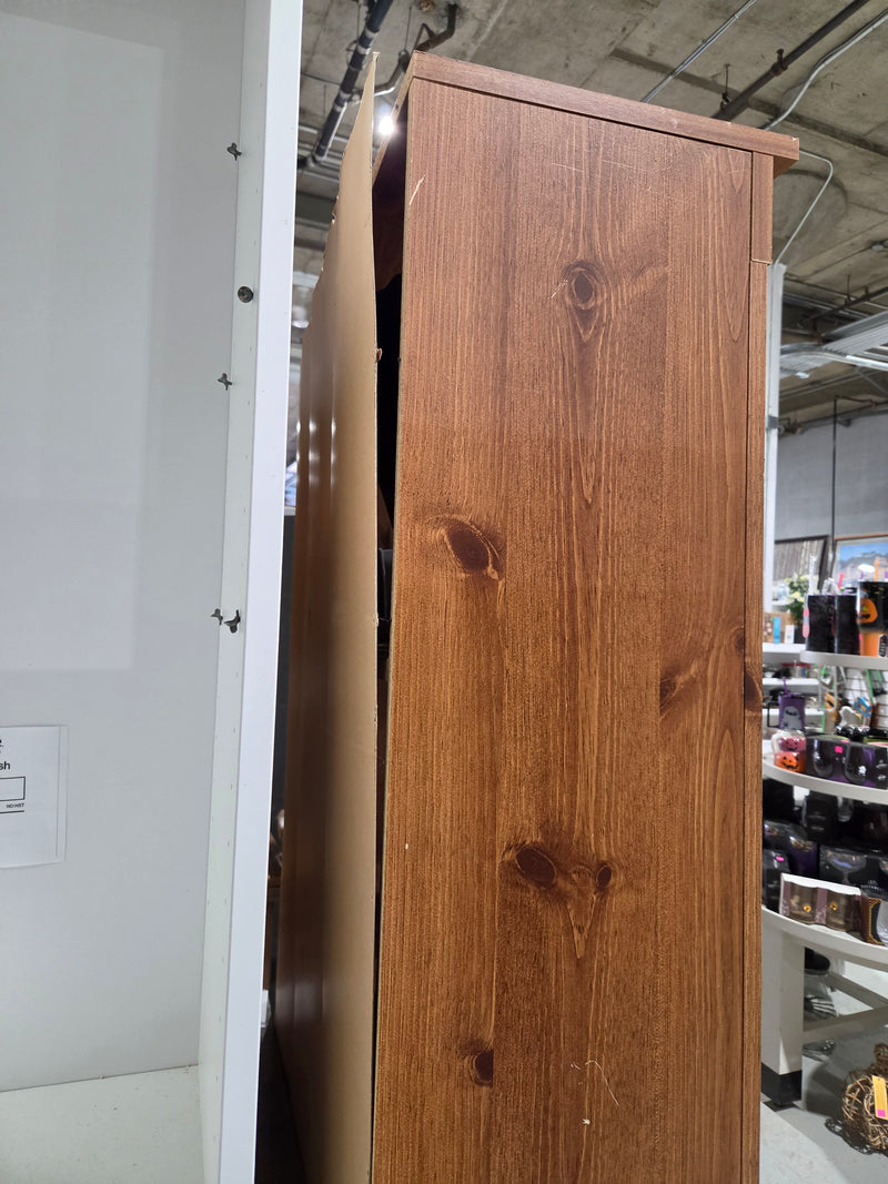 Rustic Bookcase Hutch with Lower Storage Cabinet