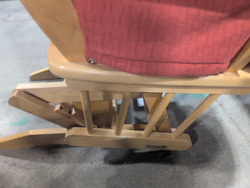 Rocking Chair with Red Fabric and Wood Body