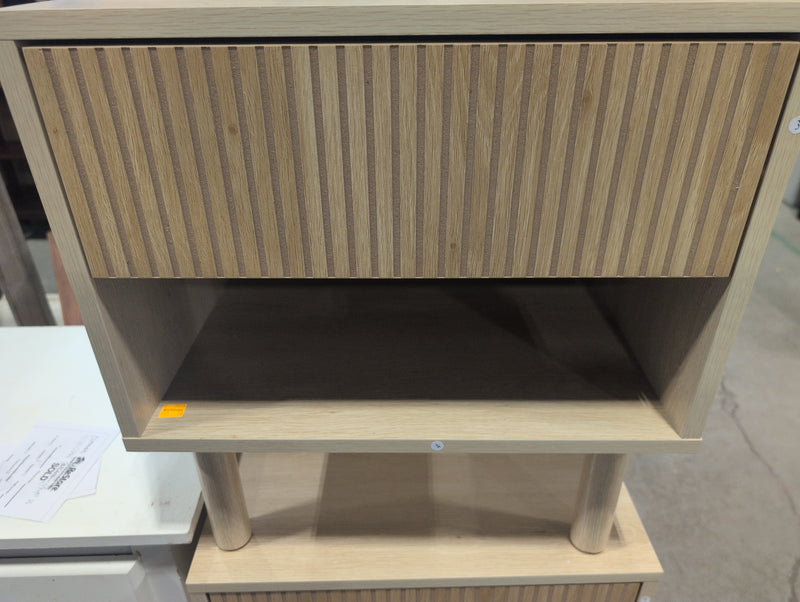 HOMCOM Bedside Table with Drawer and Open Shelf