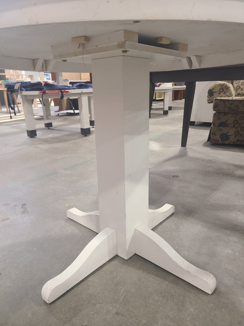 Round White Wooden Pedestal Dining Table / Breakfast Nook Table