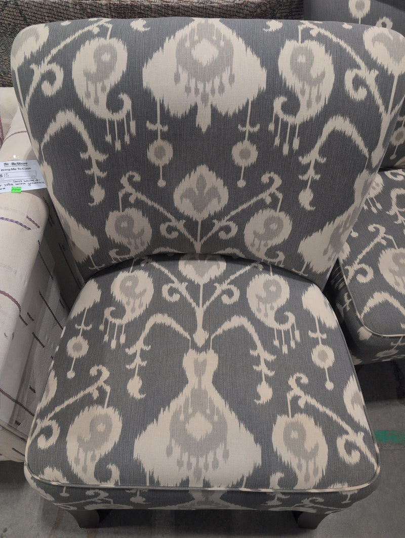 Grey and Taupe Slipper Chair