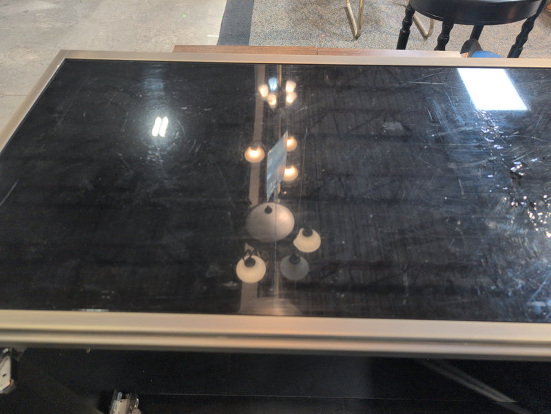 Black Glasstop Hallway Table with Shelves