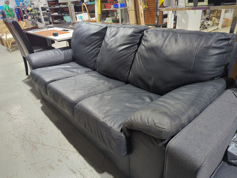 Blue Leather Couch