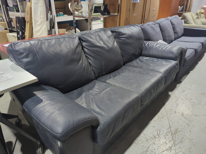 Blue Leather Couch