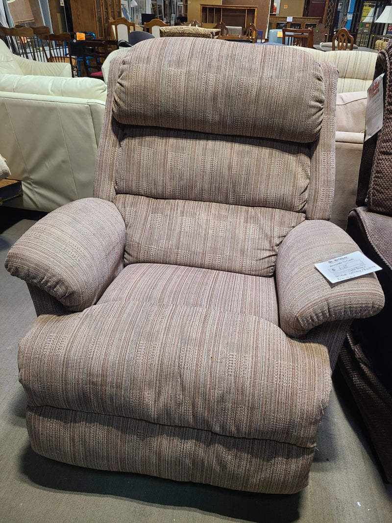 Plush Striped Rocking Recliner Armchair