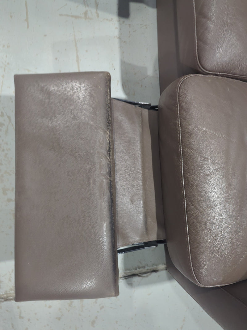 Brown Leather 3-seater Power Recliner Sofa